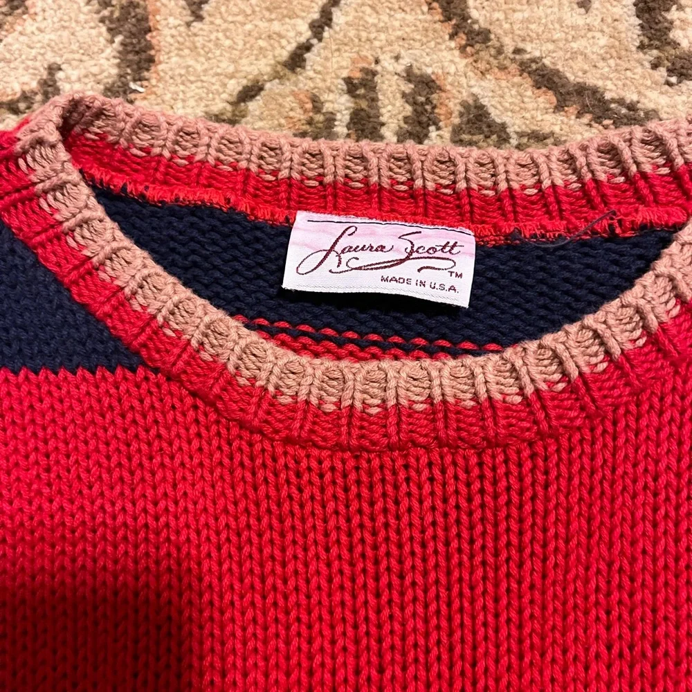 Laura Scott vintage striped rugby style knit sweater made in the USA - Picture 5 of 5